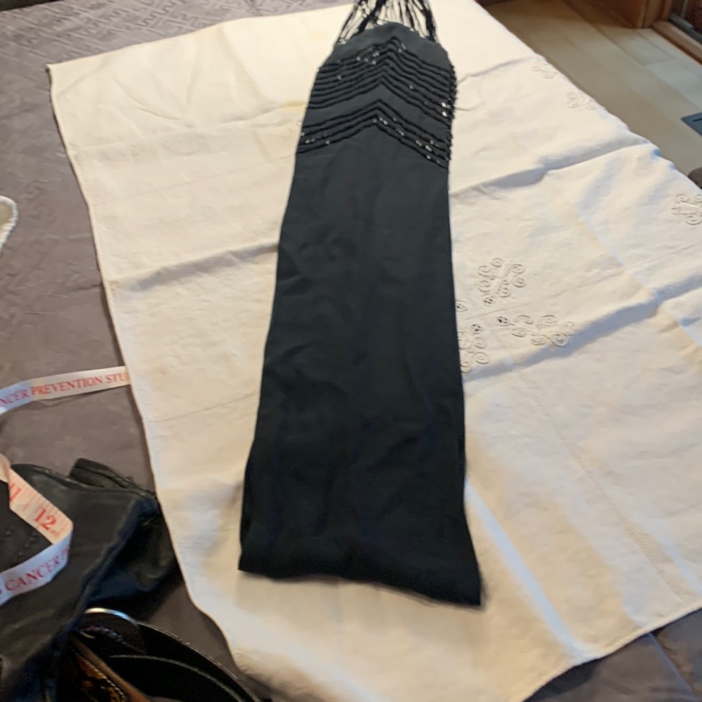 Black beaded scarf, vintage, like new